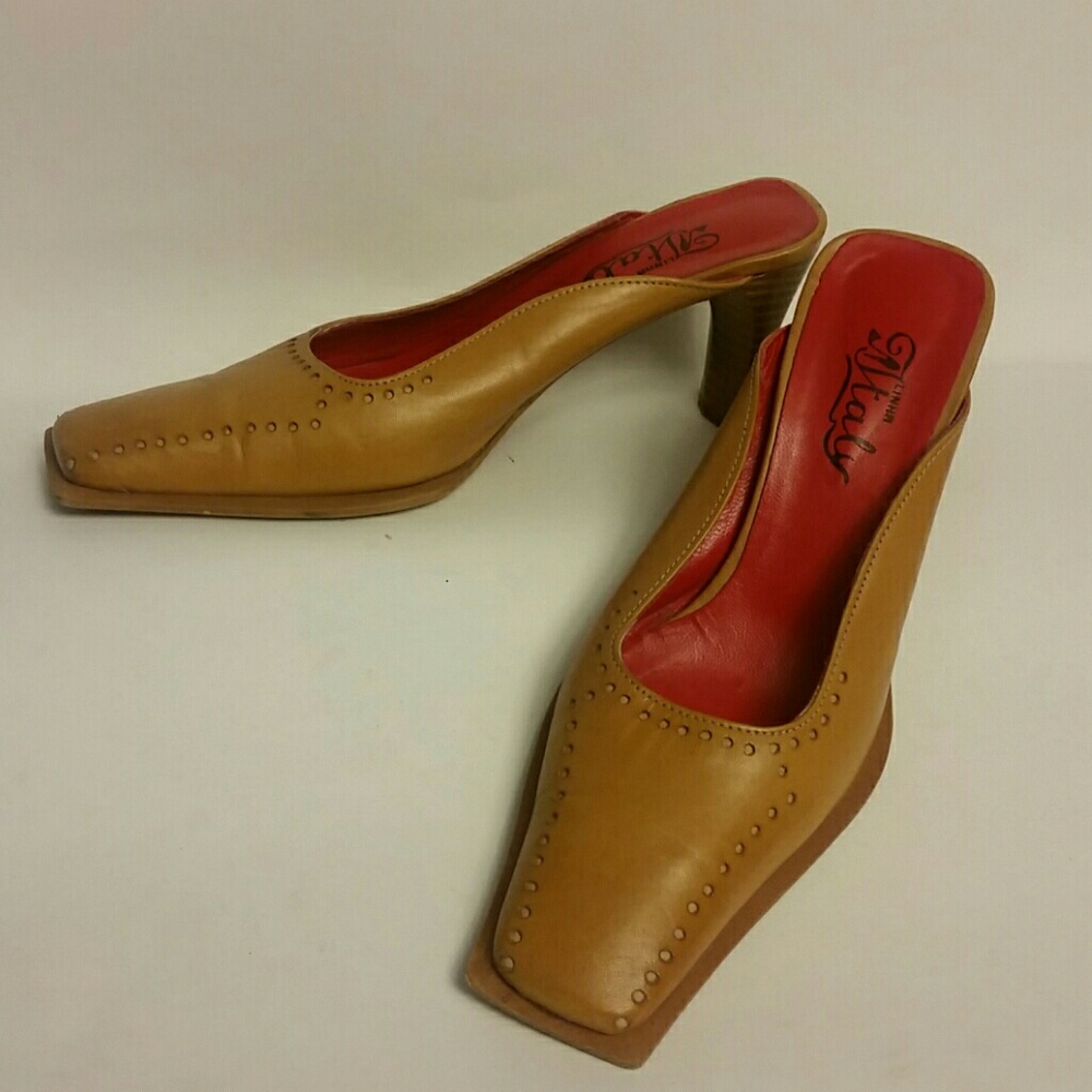 SOLD - Linha Italy Custom Designed Mules - Size 7 Narrow